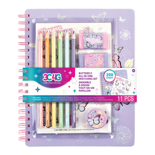 Make It Real 3C4G: Adventure Fun: Stationery Set - 15 Piece Set,  Highlighters Shaped Like Nail Polish Bottles, Extendable Eraser Pen,  Stickers, Three