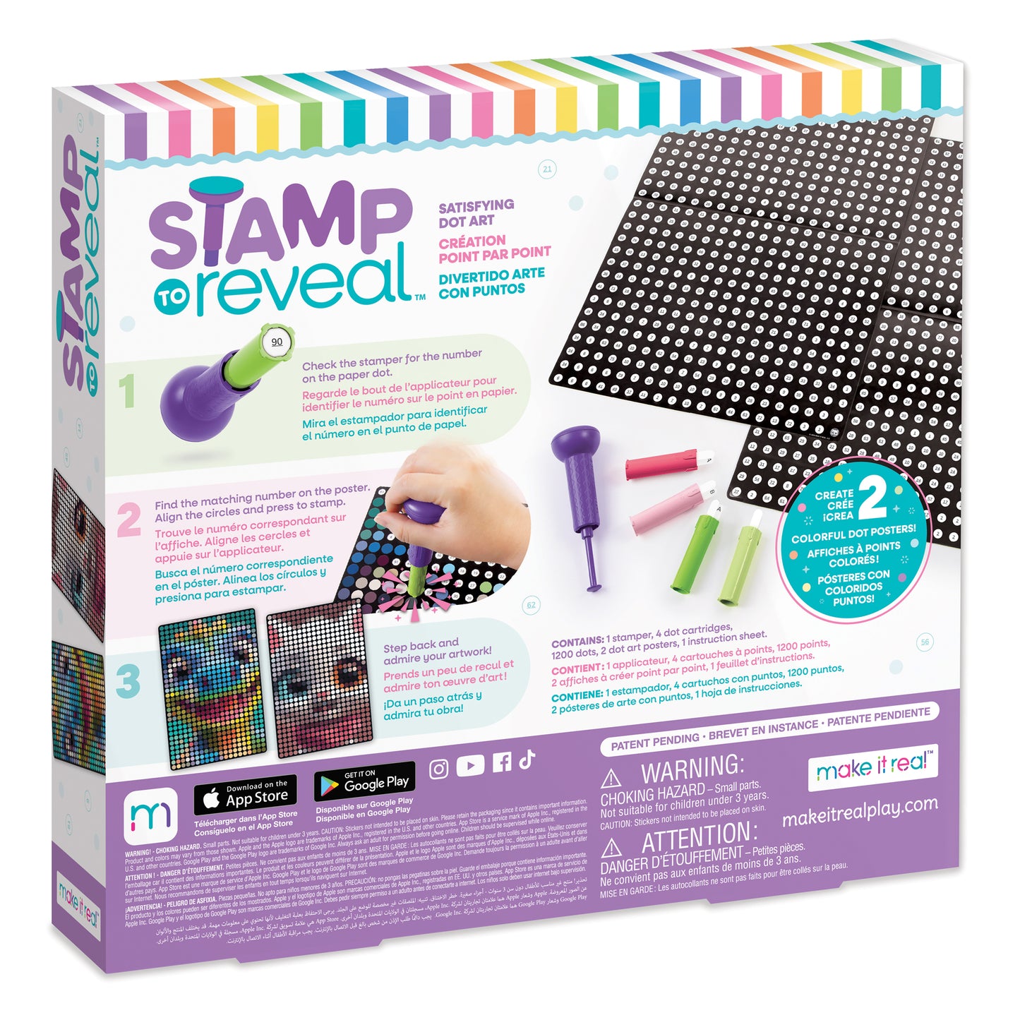 Stamp To Reveal™ Satisfying Dot Art - 2 Pk