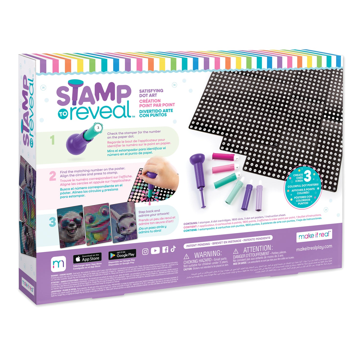 Stamp To Reveal™ Satisfying Dot Art - 3 pk