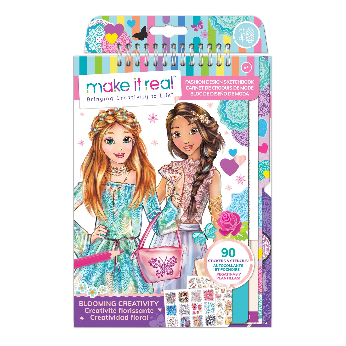 Make It Real That Girl Lay Lay Fashion Design Sketchbook - Fashion  Sketchbook for Girls - Kids Fashion Design Kit with Drawing Pages, Stickers  