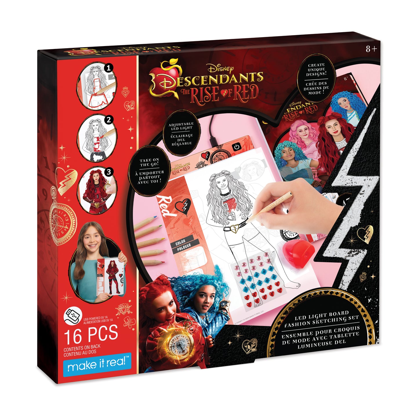 Disney Descendants: The Rise of Red LED Light Board Fashion Sketching Set