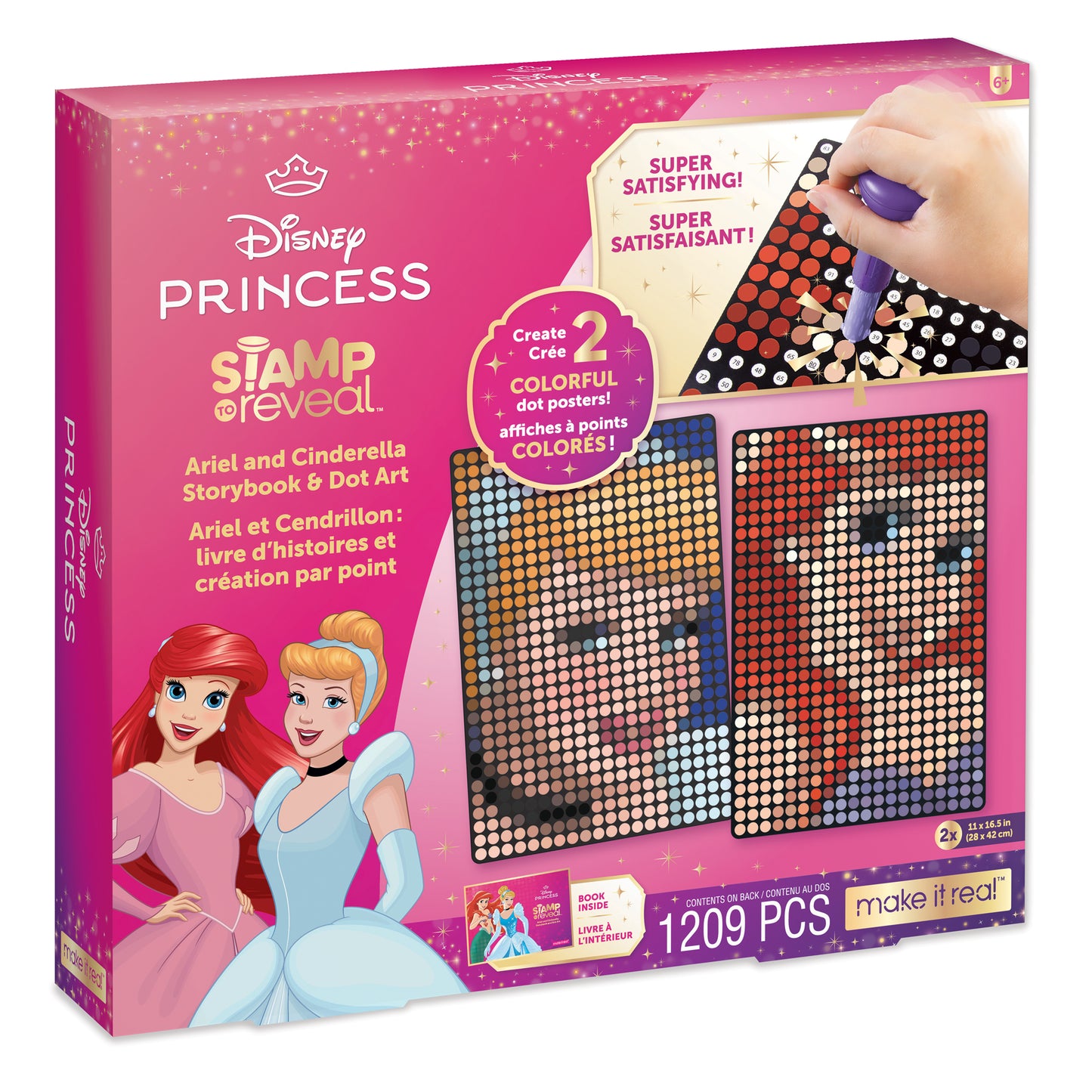 Disney Princess Stamp To Reveal™ 2pk Ariel & Cinderella Storybook & Dot Art