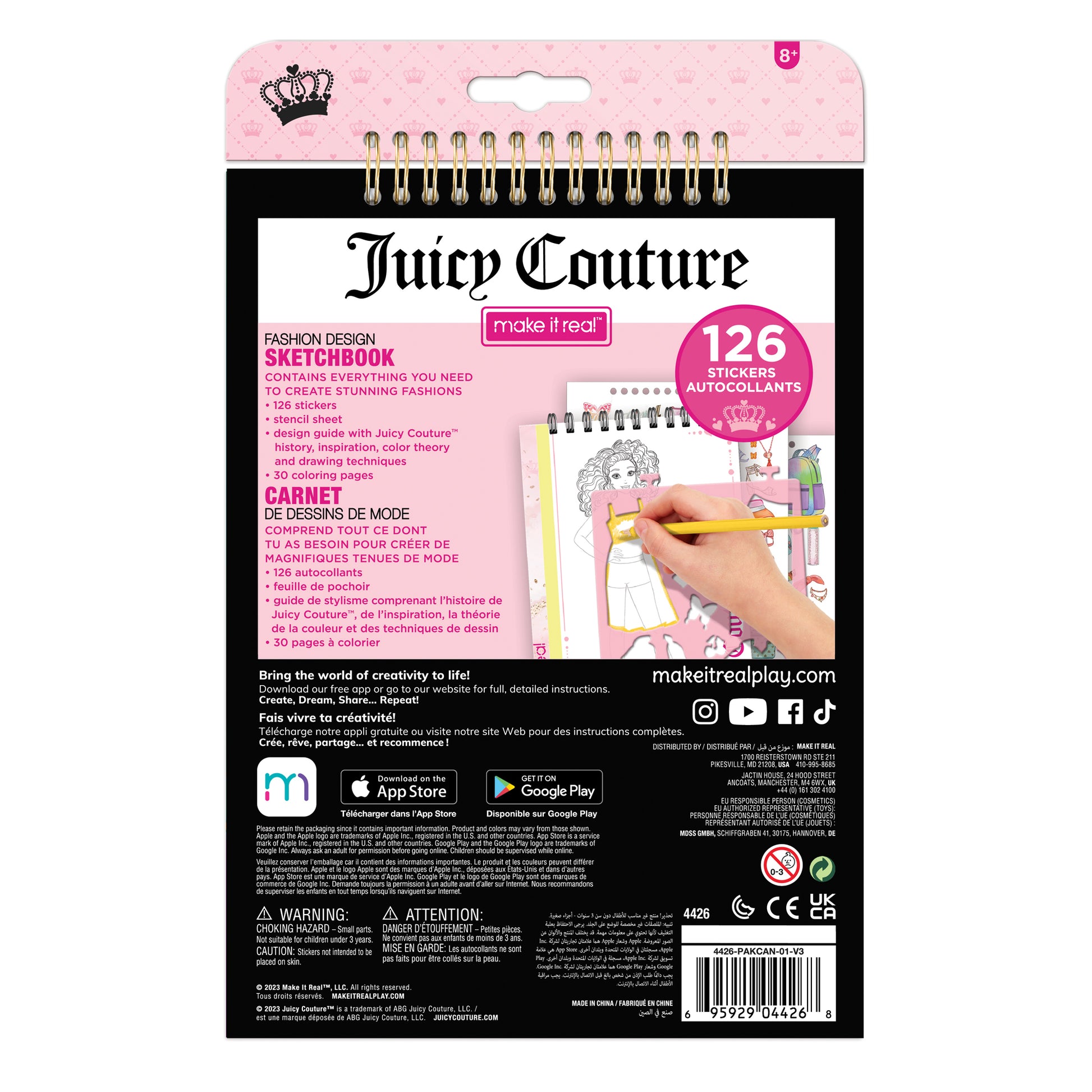 Make It Real - Juicy Couture Fashion Design Set. Inspirational Fashion  Design Coloring Book for Girls. Includes