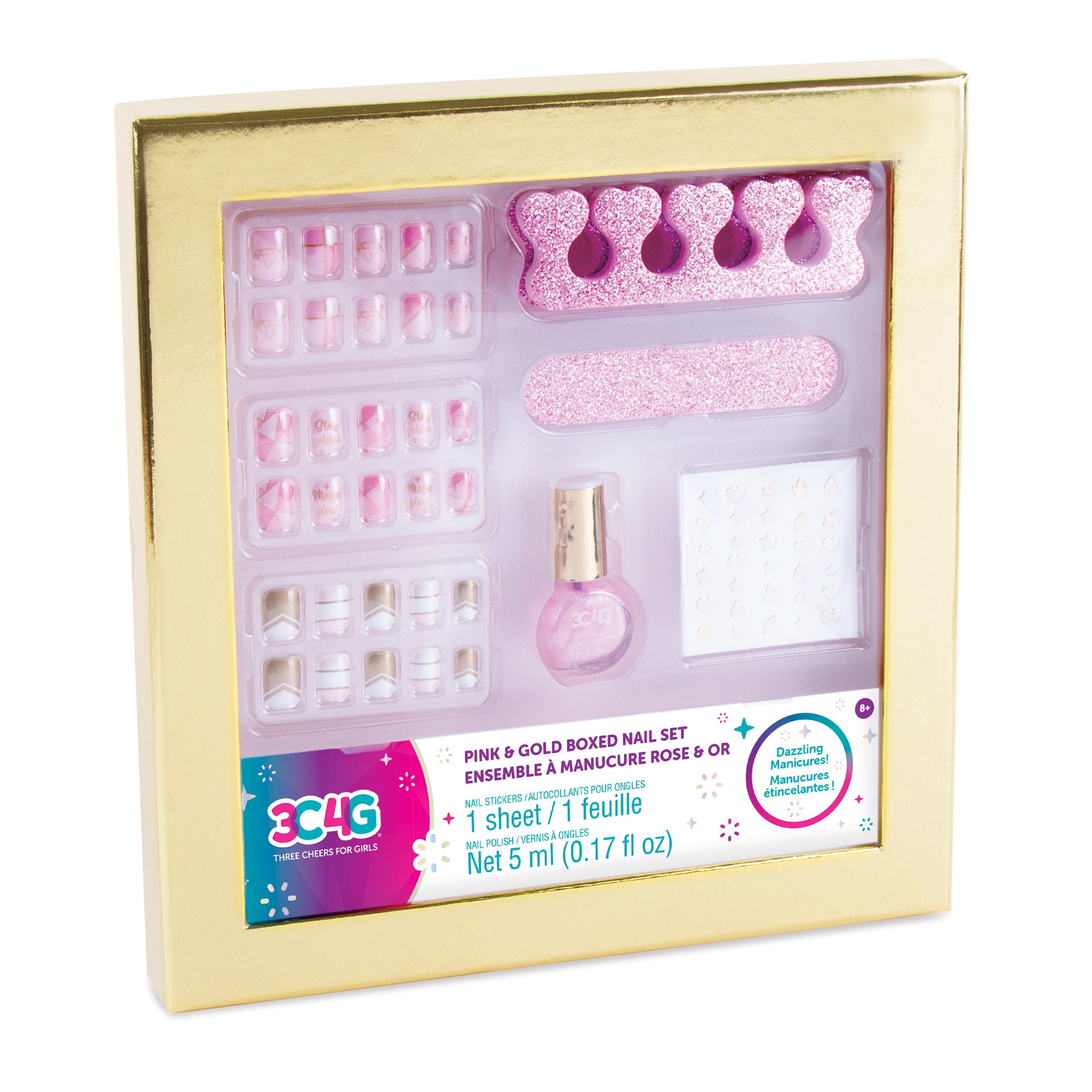 Pink & Gold Boxed Nail Set – Make It Real