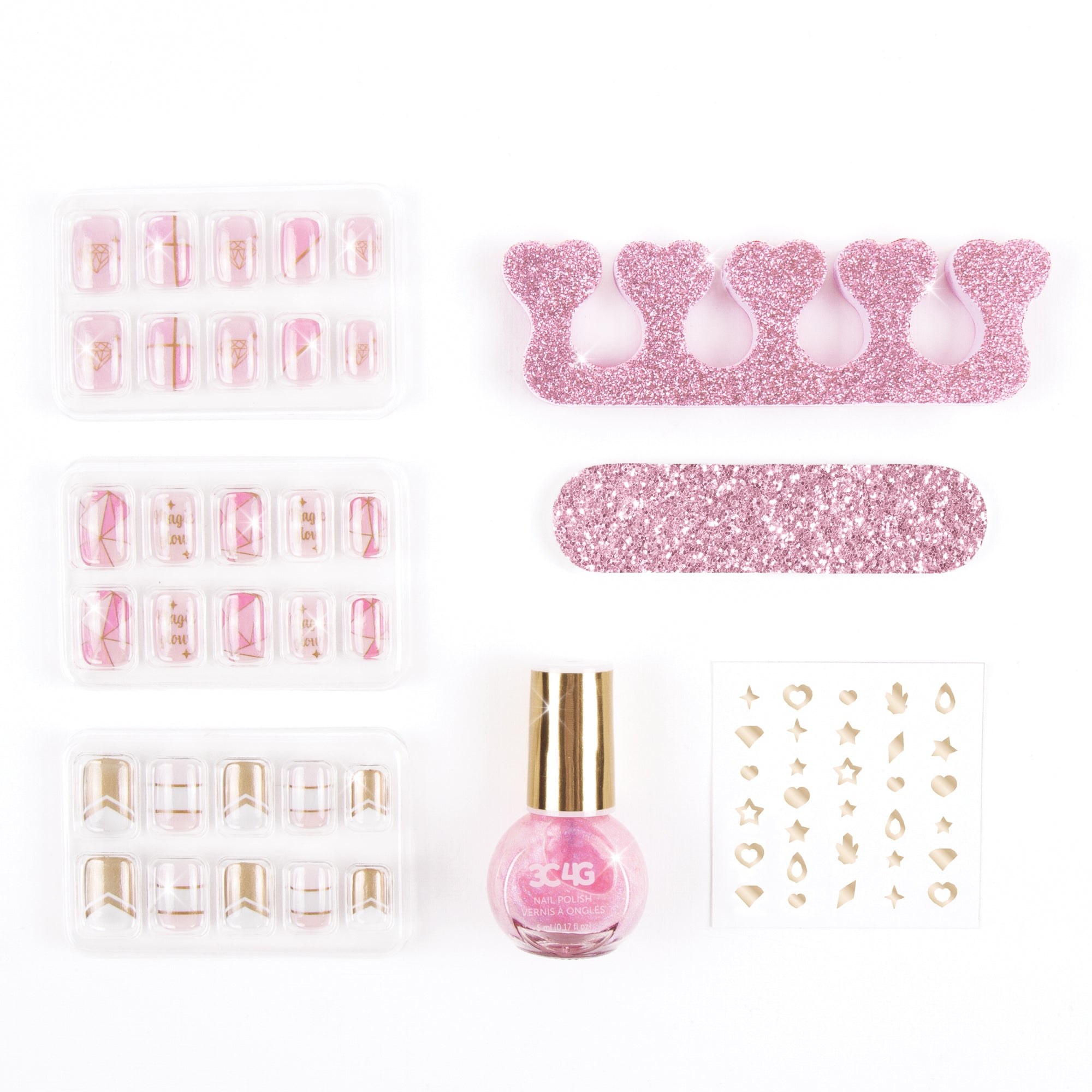 Pink & Gold Boxed Nail Set – Make It Real