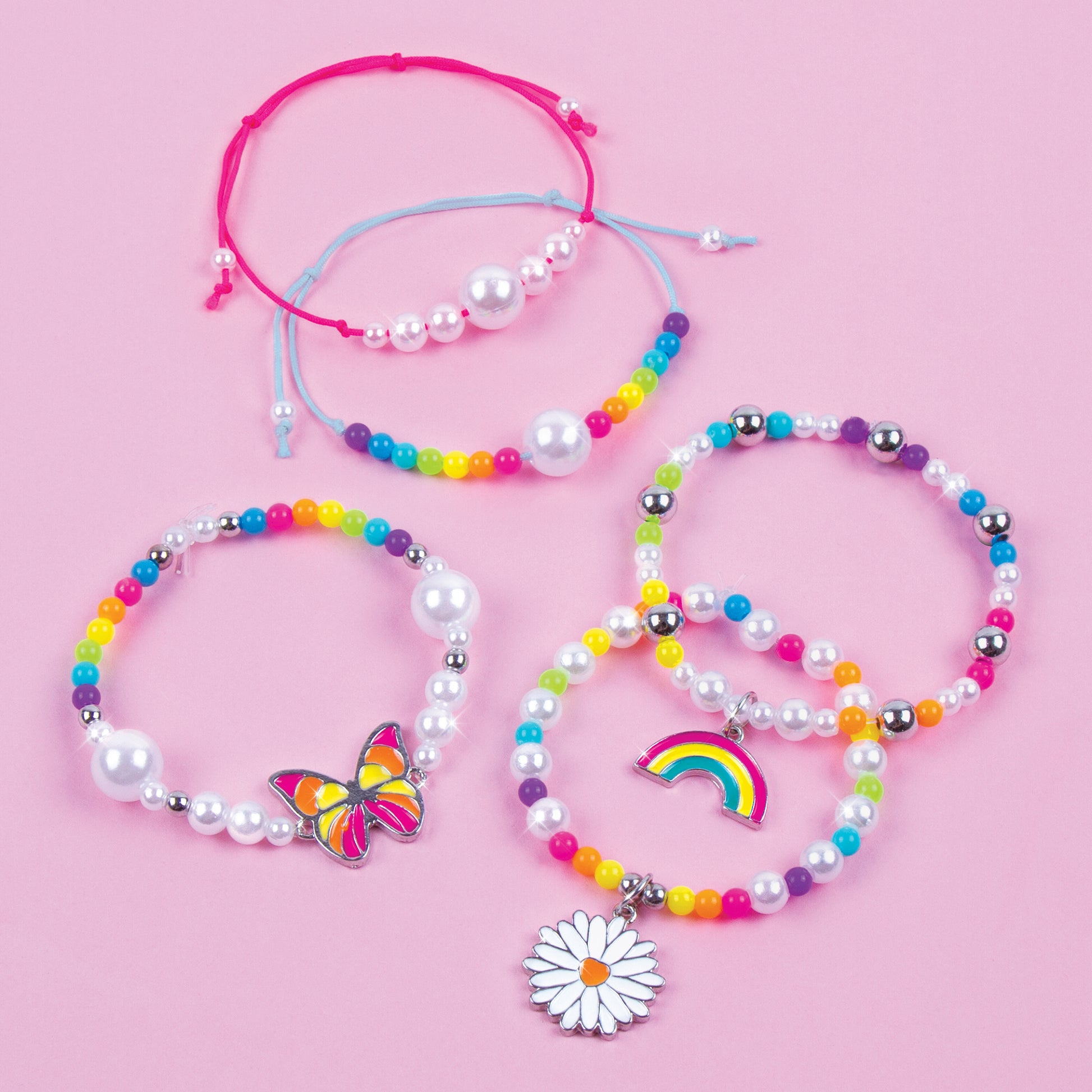 Create 5 colorful DIY bracelets with the Rainbow Treasure Bracelet