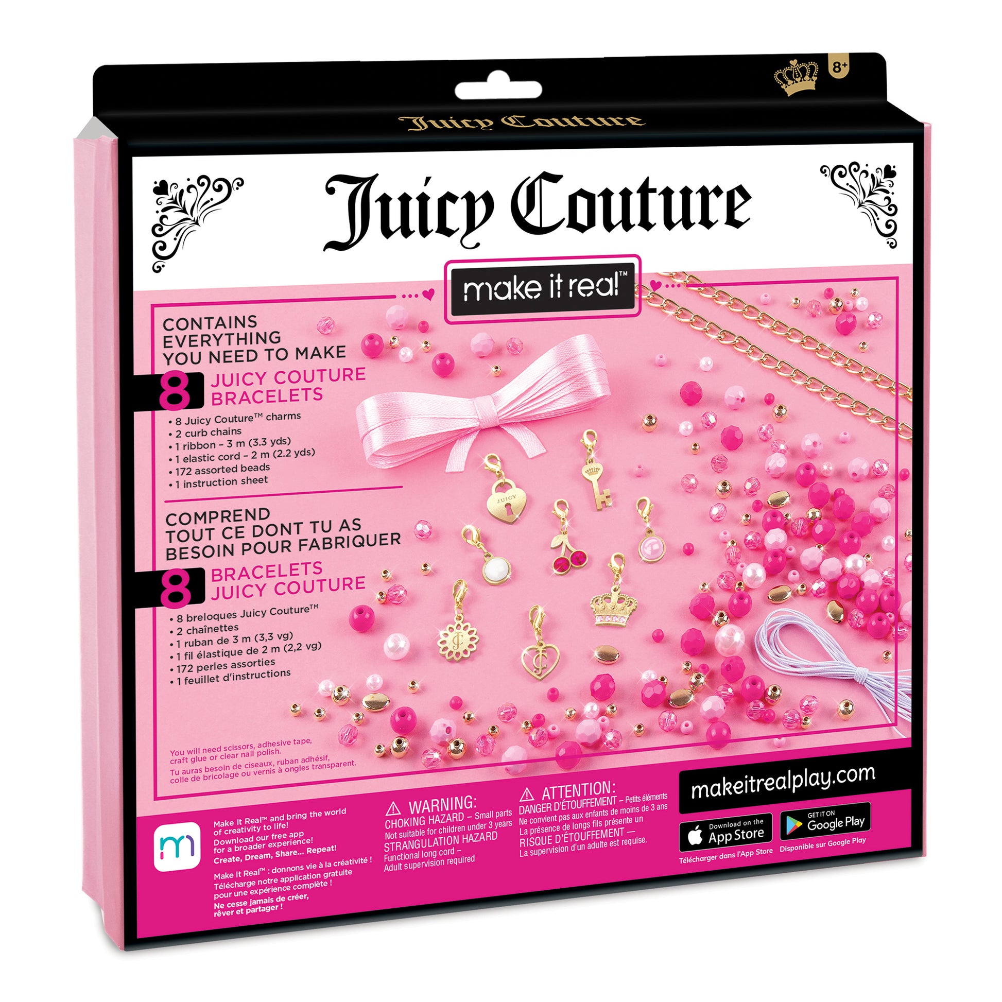 Juicy Couture Pink & Precious DIY Bracelets Kit - Create 10 Unique Charm  Bracelets, 464 Pieces,10 Juicy Charms, Kids Age 8+